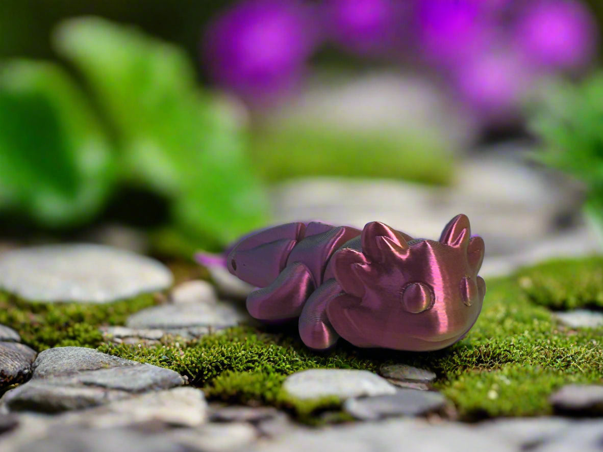 Axolotl Keychain β Shiny Purple & Blue Gradient