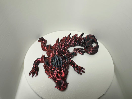 Articulated Dragon – Red & Black Silk Finish