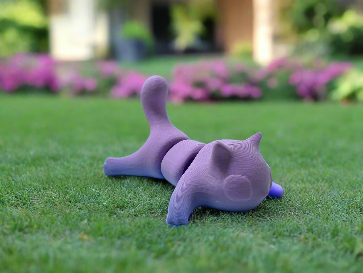 Purple-Blue Articulated Kitty Cat