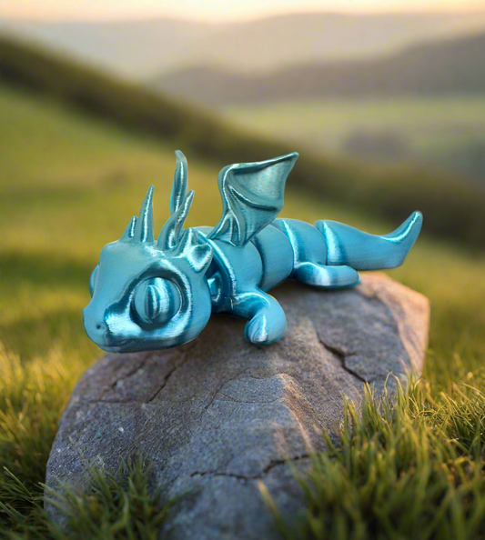 Metallic Blue Baby Dragon – One of a Kind