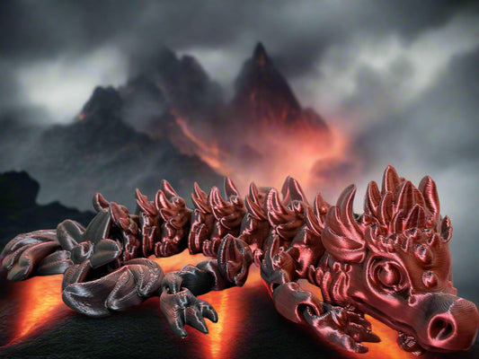 Articulated Dragon – Red & Black Silk Finish